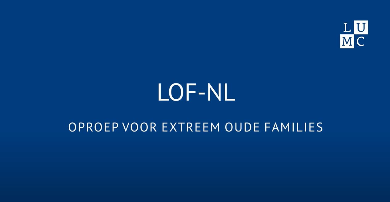 Video still with text: LOF NL Call for extremely old families. Video still with text: LOF NL Call for extremely old families.